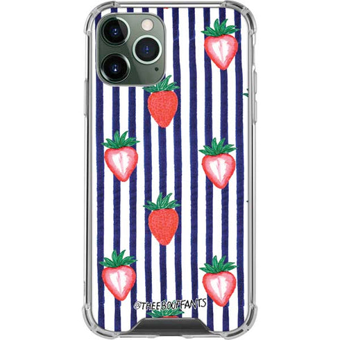 Bouffants and Broken Hearts Strawberries and Stripes iPhone 11 Pro Max Clear Case