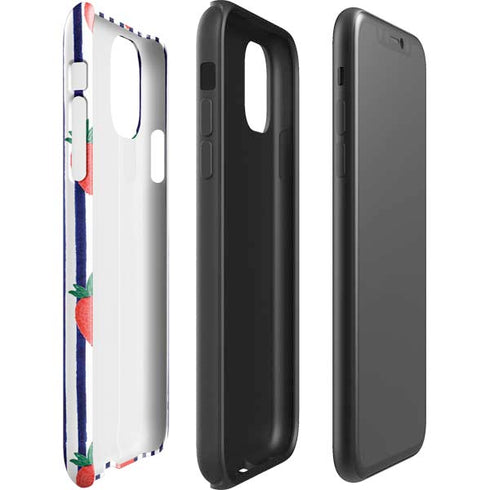 Bouffants and Broken Hearts Strawberries and Stripes iPhone 11 Pro Max Impact Case