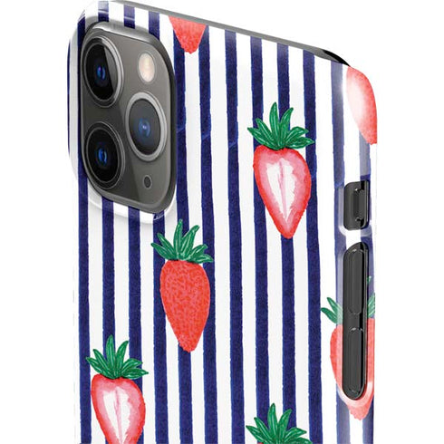 Bouffants and Broken Hearts Strawberries and Stripes iPhone 11 Pro Max Lite Case