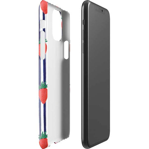 Bouffants and Broken Hearts Strawberries and Stripes iPhone 11 Pro Max Lite Case