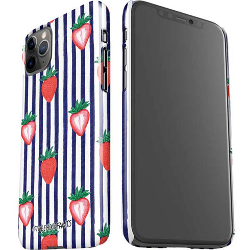 Bouffants and Broken Hearts Strawberries and Stripes iPhone 11 Pro Max Lite Case