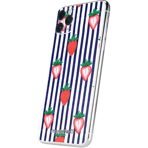 Bouffants and Broken Hearts Strawberries and Stripes iPhone 11 Pro Max Skin