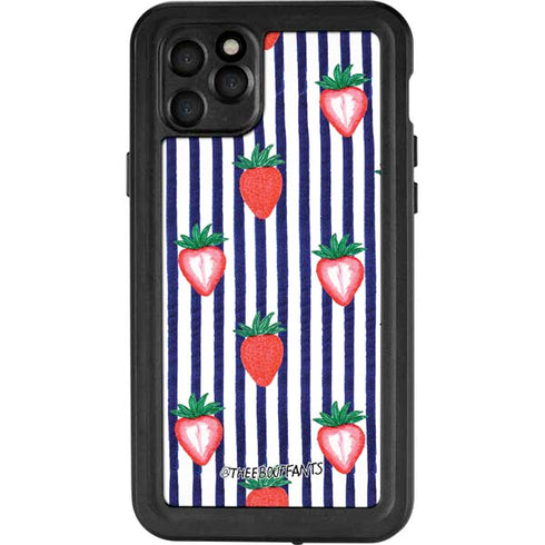 Bouffants and Broken Hearts Strawberries and Stripes iPhone 11 Pro Max Waterproof Case