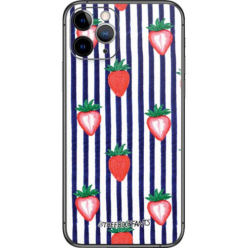Bouffants and Broken Hearts Strawberries and Stripes iPhone 11 Pro Skin
