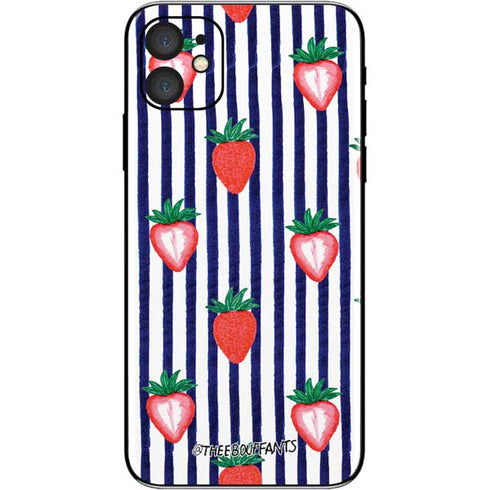 Bouffants and Broken Hearts Strawberries and Stripes iPhone 11 Skin