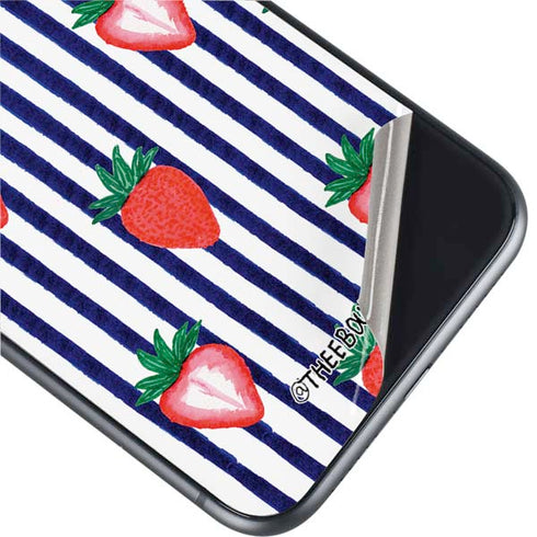 Bouffants and Broken Hearts Strawberries and Stripes iPhone 11 Skin