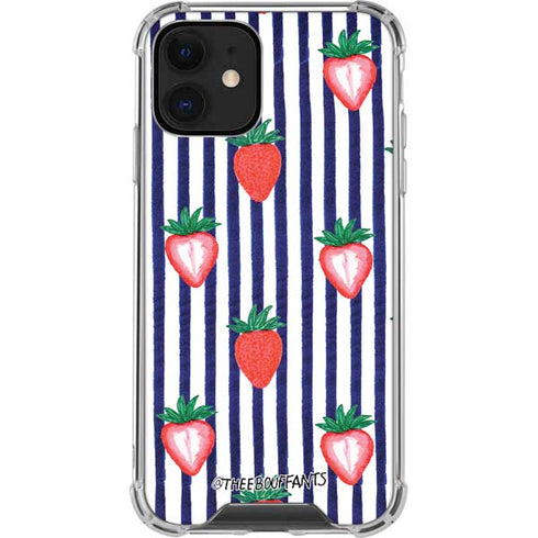 Bouffants and Broken Hearts Strawberries and Stripes iPhone 12 Clear Case