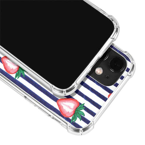 Bouffants and Broken Hearts Strawberries and Stripes iPhone 12 Clear Case