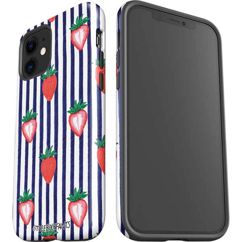 Bouffants and Broken Hearts Strawberries and Stripes iPhone 12 Mini Impact Case