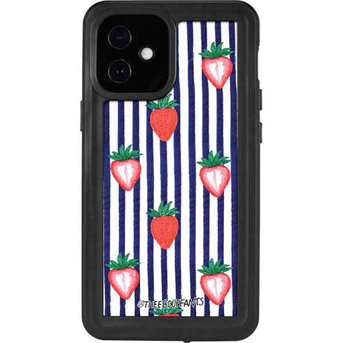 Bouffants and Broken Hearts Strawberries and Stripes iPhone 12 Mini Waterproof Case
