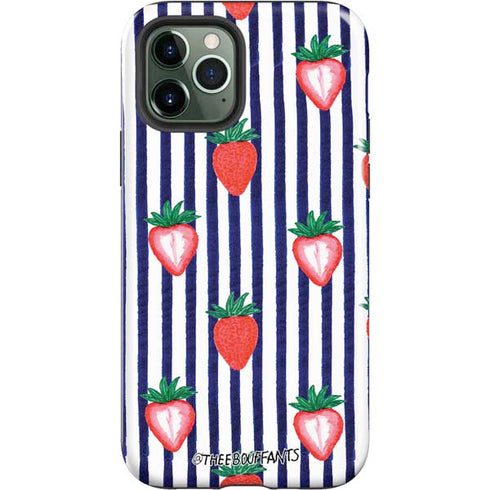Bouffants and Broken Hearts Strawberries and Stripes iPhone 12 Pro Impact Case