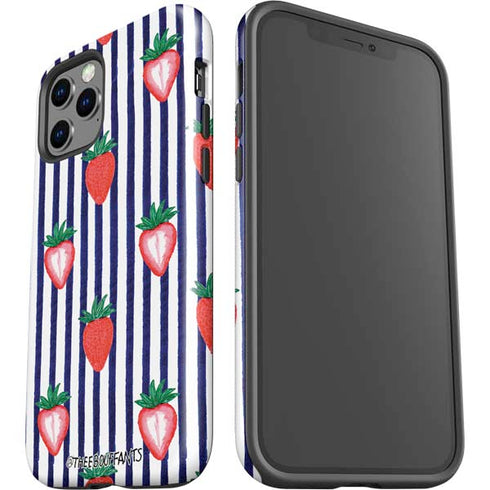 Bouffants and Broken Hearts Strawberries and Stripes iPhone 12 Pro Impact Case