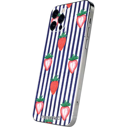 Bouffants and Broken Hearts Strawberries and Stripes iPhone 12 Pro Skin