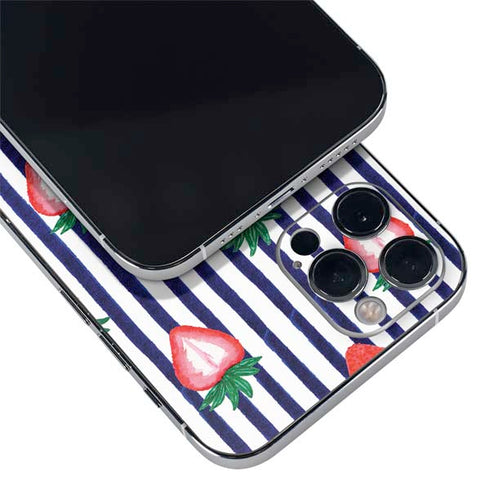 Bouffants and Broken Hearts Strawberries and Stripes iPhone 12 Pro Skin