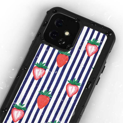 Bouffants and Broken Hearts Strawberries and Stripes iPhone 12 Waterproof Case