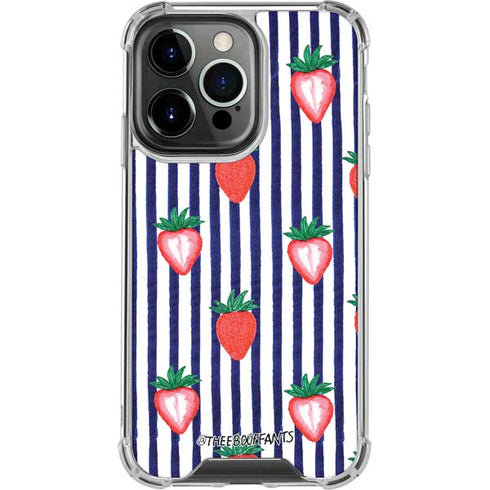 Bouffants and Broken Hearts Strawberries and Stripes iPhone 13 Pro Clear Case