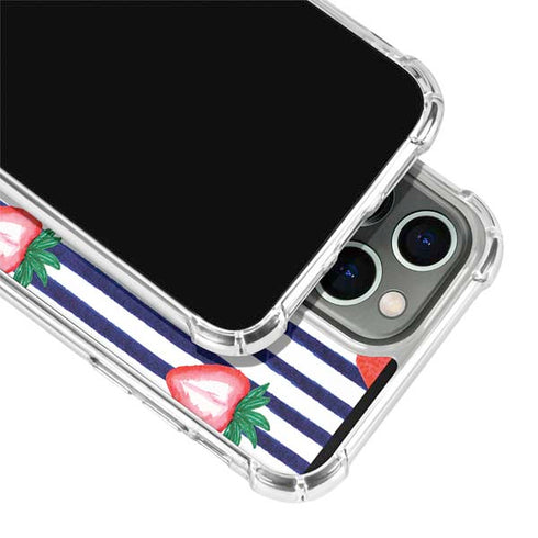 Bouffants and Broken Hearts Strawberries and Stripes iPhone 13 Pro Clear Case