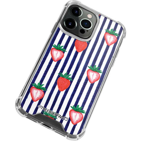 Bouffants and Broken Hearts Strawberries and Stripes iPhone 13 Pro Max Clear Case