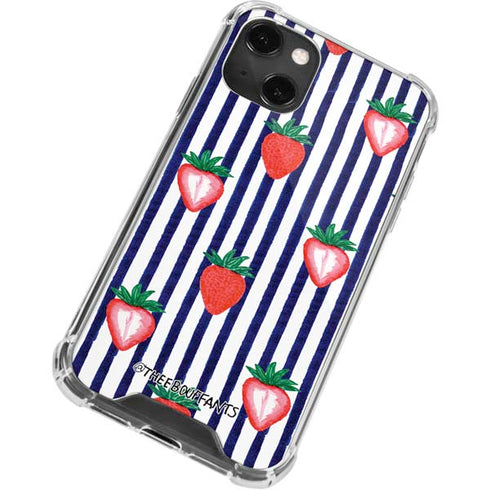 Bouffants and Broken Hearts Strawberries and Stripes iPhone 14 Plus Clear Case