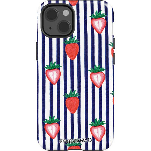 Bouffants and Broken Hearts Strawberries and Stripes iPhone 14 Impact Case