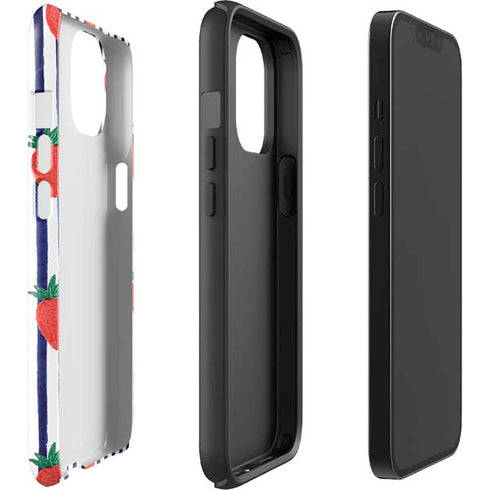 Bouffants and Broken Hearts Strawberries and Stripes iPhone 14 Impact Case