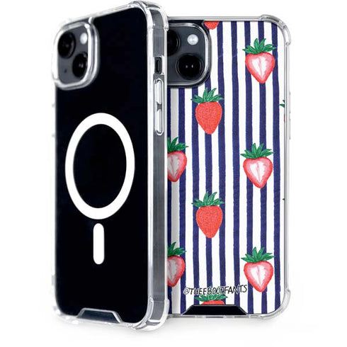 Bouffants and Broken Hearts Strawberries and Stripes iPhone 15 Plus MagSafe Case