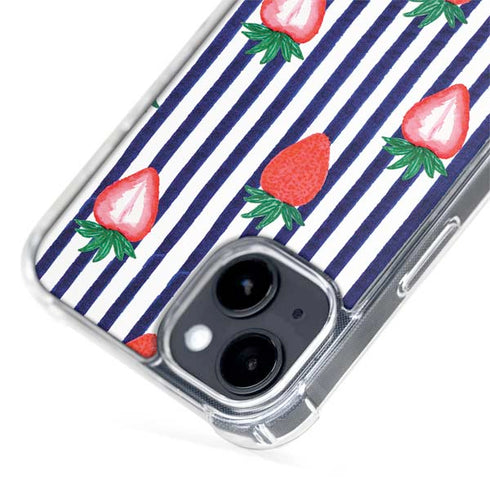 Bouffants and Broken Hearts Strawberries and Stripes iPhone 15 Plus MagSafe Case