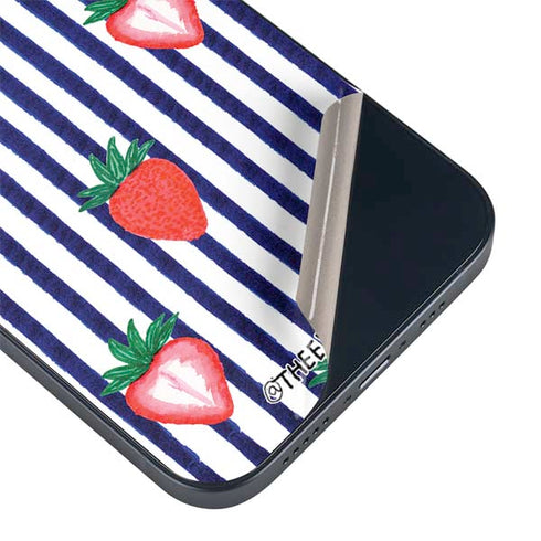 Bouffants and Broken Hearts Strawberries and Stripes iPhone 15 Plus Skin