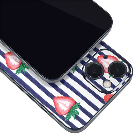 Bouffants and Broken Hearts Strawberries and Stripes iPhone 14 Plus Skin