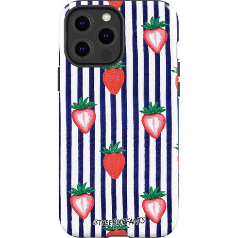 Bouffants and Broken Hearts Strawberries and Stripes iPhone 15 Pro Max Impact Case