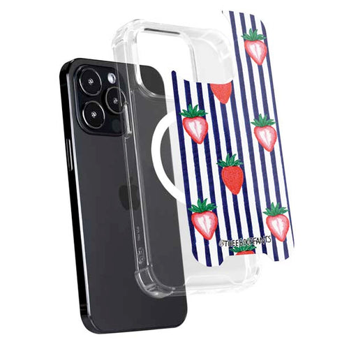 Bouffants and Broken Hearts Strawberries and Stripes iPhone 14 Pro Max MagSafe Case