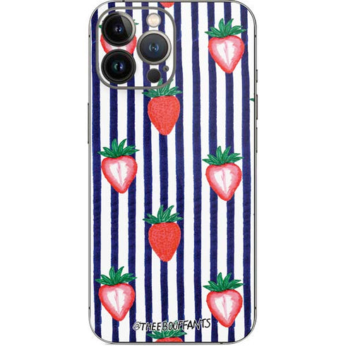 Bouffants and Broken Hearts Strawberries and Stripes iPhone 14 Pro Max Skin