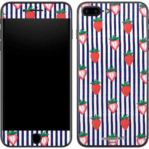 Bouffants and Broken Hearts Strawberries and Stripes iPhone 8 Plus Skin