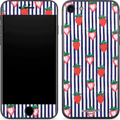 Bouffants and Broken Hearts Strawberries and Stripes iPhone 8 Skin