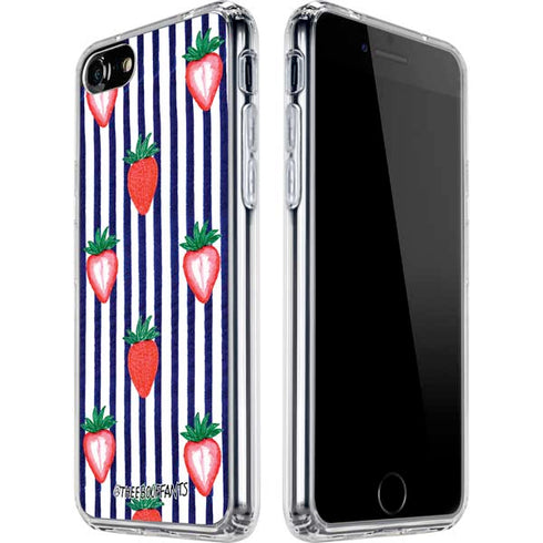 Bouffants and Broken Hearts Strawberries and Stripes iPhone SE (2nd & 3rd Gen) Clear Case