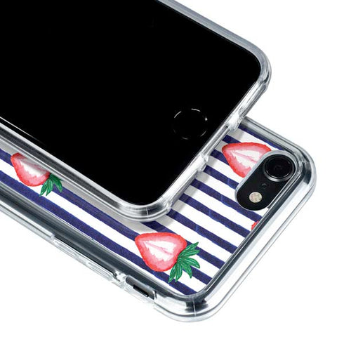 Bouffants and Broken Hearts Strawberries and Stripes iPhone SE (2nd & 3rd Gen) Clear Case