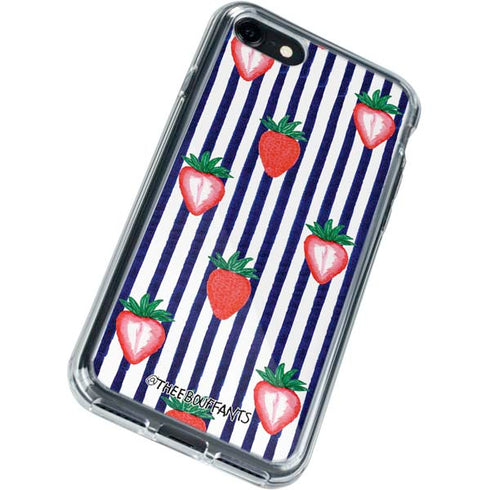 Bouffants and Broken Hearts Strawberries and Stripes iPhone SE (2nd & 3rd Gen) Clear Case
