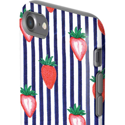 Bouffants and Broken Hearts Strawberries and Stripes iPhone SE (2nd & 3rd Gen) Pro Case