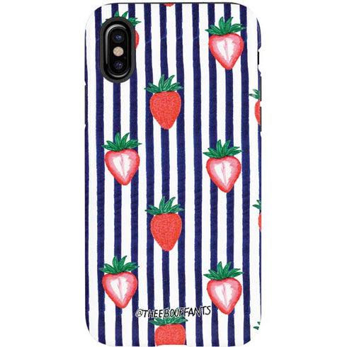 Bouffants and Broken Hearts Strawberries and Stripes iPhone X Pro Case