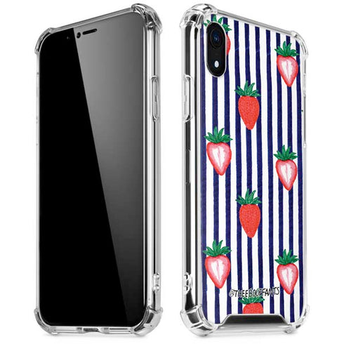 Bouffants and Broken Hearts Strawberries and Stripes iPhone XR Clear Case