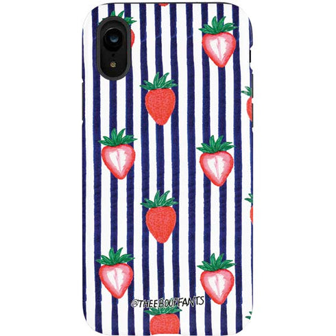 Bouffants and Broken Hearts Strawberries and Stripes iPhone XR Pro Case