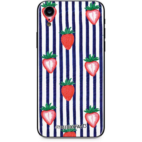 Bouffants and Broken Hearts Strawberries and Stripes iPhone XR Skin