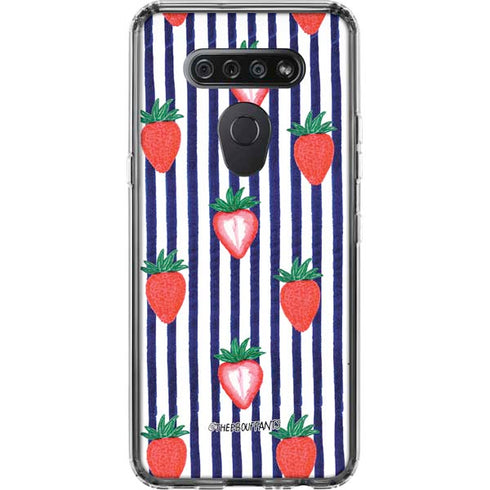 Bouffants and Broken Hearts Strawberries and Stripes LG K51/Q51 Clear Case