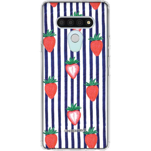 Bouffants and Broken Hearts Strawberries and Stripes LG Stylo 6 Clear Case