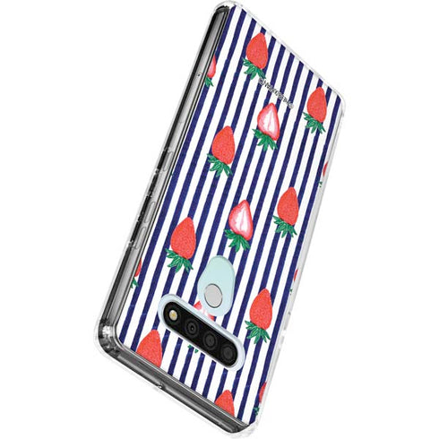 Bouffants and Broken Hearts Strawberries and Stripes LG Stylo 6 Clear Case