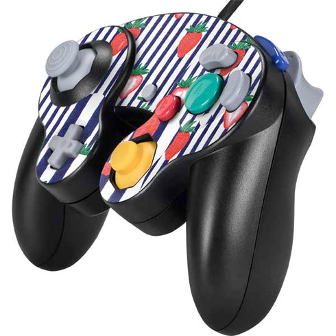 Bouffants and Broken Hearts Strawberries and Stripes Nintendo GameCube Controller Skin