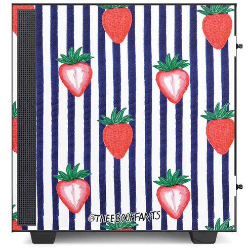 Bouffants and Broken Hearts Strawberries and Stripes NZXT H510 Compact ATX Mid-Tower Case Skin