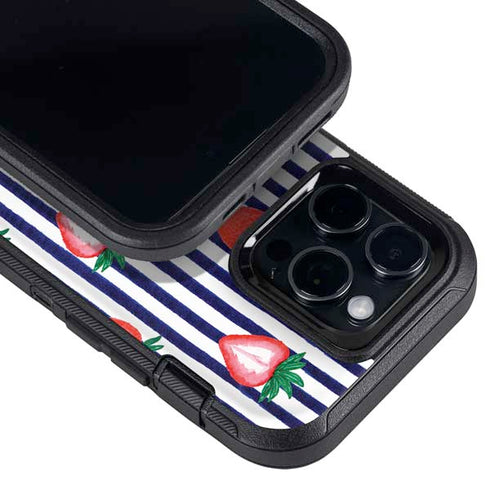 Bouffants and Broken Hearts Strawberries and Stripes Otterbox Defender iPhone Skin