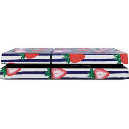 Bouffants and Broken Hearts Strawberries and Stripes PS4 Console Skin