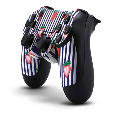 Bouffants and Broken Hearts Strawberries and Stripes PS4 Controller Skin
